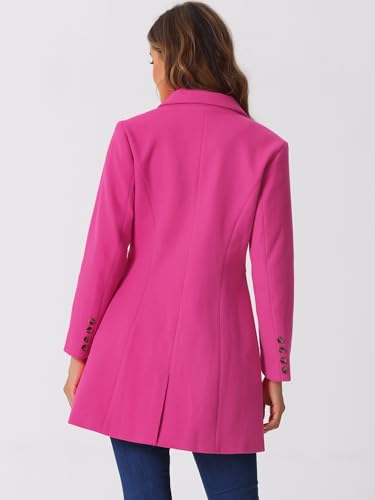 Image of Allegra K Womens Winter Elegant Pea Coat 2026 Single Breasted Long Overcoat | Notch Lapel Collar, Warm, Work Office Trench Coats,Outwear Outfit