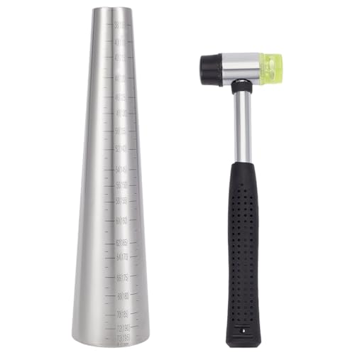 BENECREAT Bracelet Mandrel Sizer Set, Including Iron Hammer, Stainless Steel Round Bracelet Mandrel with Graduated, Adjust Bracelet Making Jewelry Making Tool for Jewelry Makers DIY