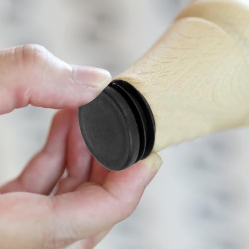 Tapón de plástico negro para agujeros redondos y patas de mobiliario, pack de 50 8