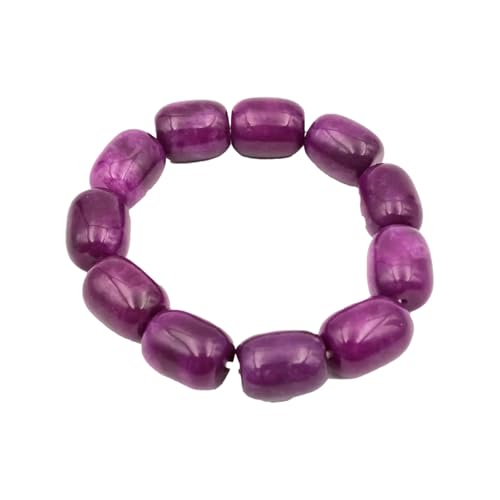 Bracelet jade Shujulai violet foncé, cadeau idéal perles baril pour femme