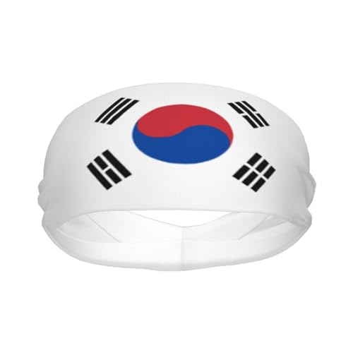Faixa de transpiração esportiva com bandeira da Coreia do Sul com absorção de umidade para homens e