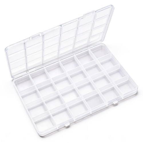 Image of Eppingwin 24 Grids Bead Organizer, Craft Organizers and Storage, Acrylic Organizers, Plastic Bead Organizer Box for Crafts Organizing Storing