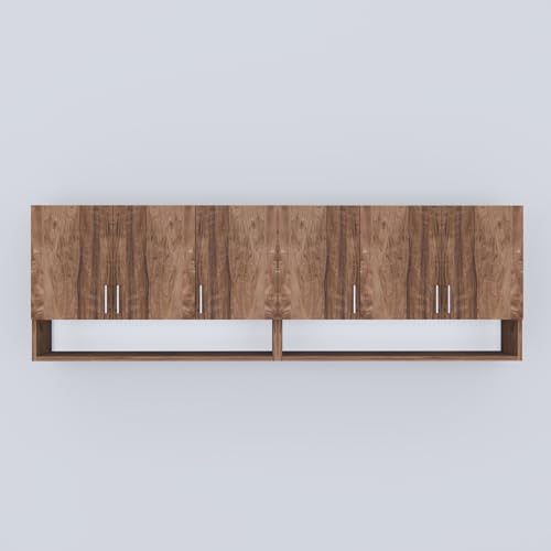 Image of SPECIALITY PANELS 6 Door Modular Wall Mounted Kitchen Cabinet with Organizer Shelf Space Saving Storage Unit Durable Engineered Wood Cupboard for Kitchen Living Room Utility Organizer Furniture