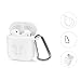 Produktbild AirPods Silikon Hülle [3in1] by DnA Tech® | Inklusive Antiverlust Karabiner + Silikon Strap für Airpods | rutschfeste & Robuste Silikon Hülle | Perfekter Rundum-Schutz (3er-Set, Weiß)