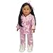 Doll Clothing for 18 Inch Dolls, 3 Pc. PJ's Set Fits American Girl Dolls, 2 Pc. Pink Satin Doll Pajamas & Doll Slippers