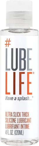 LUBELIFE Ultra Slick Thick Silicone-Based Lubricant, Water Resistant, Thick Silicone Lube for Men, Women and Couples, 4 Fl Oz
