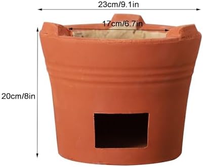 Portable Red Clay Chal Grill for Camping & Picnics | Efficient Pottery BBQ for Outdoor Cooking & Home Heating | Versatile Portable Grill Equipment