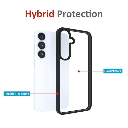 Image of Case for Samsung Galaxy S25 Plus, [Anti-Yellowing Technology] [Military Grade Drop Protection] Shockproof Slim Hybrid Phone Case for Samsung Galaxy S25 Plus 5G - Carbon Black