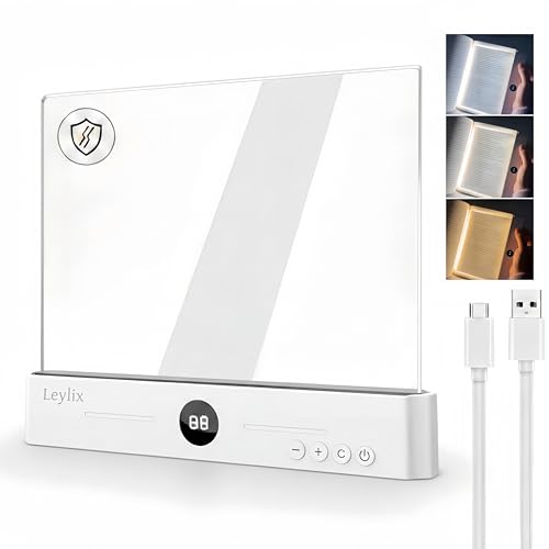 Leylix LED Flat Book Light for Reading at Night in Bed White