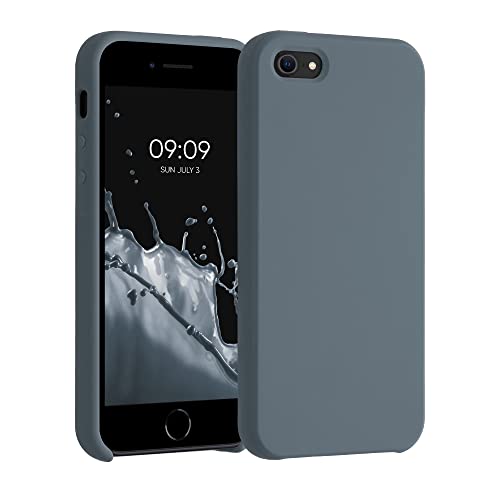 kwmobile Case for Apple iPhone SE (1.Gen 2016) / iPhone 5 / iPhone 5S Case - Soft Cover - Shockproof Silicone - Wireless Charging Dark Slate