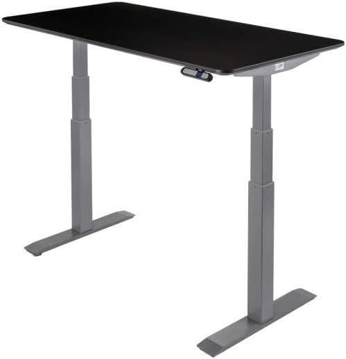 Seville Classics AIRLIFT Pro S3 54" Solid-Top Commercial-Grade Electric Adjustable Standing Desk (51.4" Max Height) Table - Gray/Black