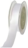 May Arts 1-Inch Wide Ribbon, White Satin