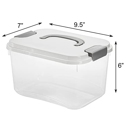 Elsjoy Set Of 8 Plastic Storage Bins, 5.5 Quart Clear Storage Latch Box With Lids, Stackable Organizing Bins Lidded Storage Container For Toys, Snacks, Cosmetics #TOP1