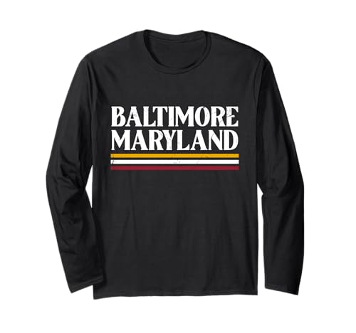 Retro Baltimore Maryland State Pride Flag Old Line State Long Sleeve T-Shirt