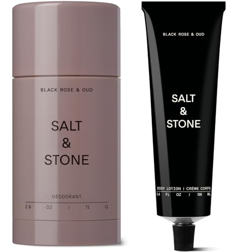 Salt & Stone Deodorant + Body Lotion | Black Rose & Oud