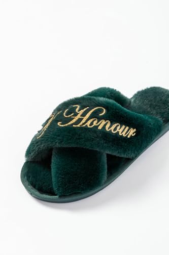 Bridal Slipper - Bridesmaid & Bachelorette Gifts - Forest Green - Bridal Shower3