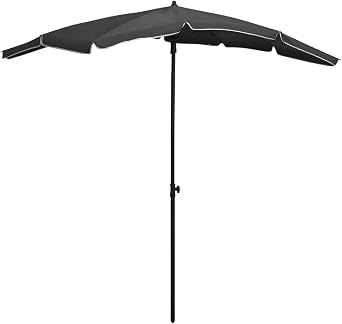 Garden Parasol with Pole, Beach Parasol Outdoor Table Umbrella Patio umbrella Awnings for patio Suitable for Garden Balcony Deck Pool 78.7"x51.2" Anthracite