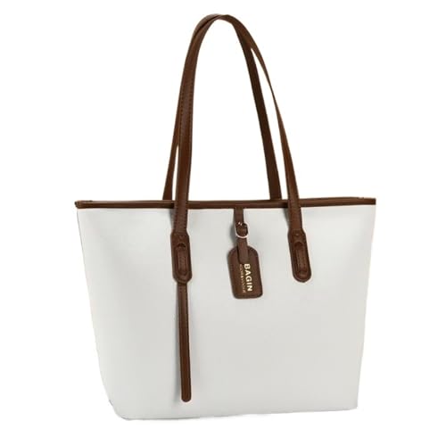 Women's Large Capacity Solid Colour Commuter Handbag