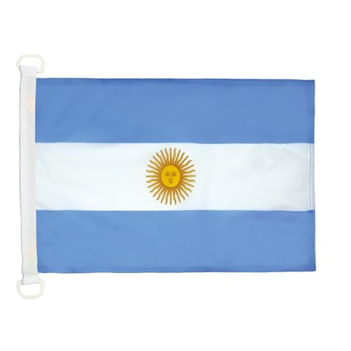 AZ FLAG Bandera Nautica de Argentina 45x30 cm - Pabellón de Conveniencia Argentina 30 x 45 Cm, Bandera de Barco con anillas