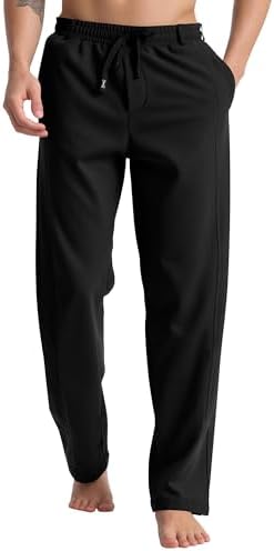 Holure Men's Fleece Lined Sweatpants Winter Warm Athletic Pants for Workout Running Belt Loops & Drawstring Design