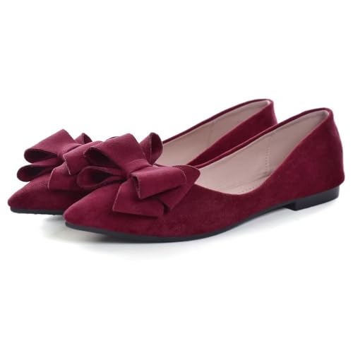 Image of TN TANGNEST Women Fashion Bowknot Flats Comfort Pointed Toe Dress Shoes