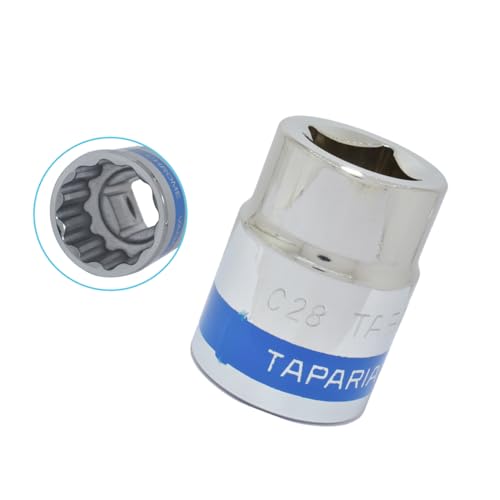Image of TAPARIA Socket made of Chrome Vanadium Steel 6 Point Deep /Long Socket (Silver), C28 of 3 /4 inch (19mm) Square drive size, Suitable for Automobile, Industrial, Fabrication, Professional & Home Use