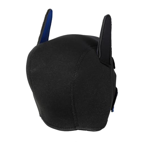 nurdewn Dog Mask Adult The Dog Face Free Size Removable Neoprene Pup Mask with Ten Colors Party Halloween Valentine's Day Pup Play Gear for Men/Women (Black&Blue)