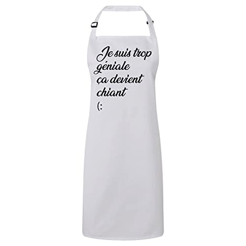 Tablier cuisine je suis trop géniale humour cadeau famille unique