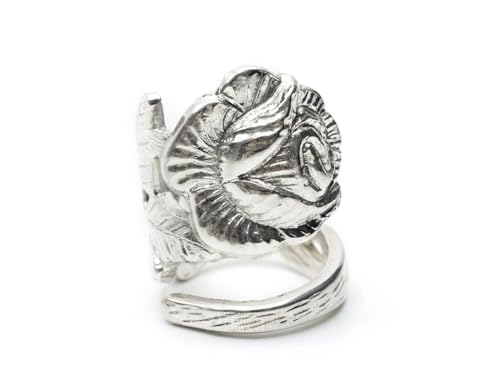 Bague en argent fait main Miniblings AB9 - Excellence du bijou unique avec rose