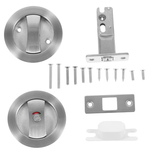 Cerradura para puerta corrediza ARTIBETTER de privacidad, herraje interior duradero para dormitorios con fácil instalación y acabado en níquel miniatura 1