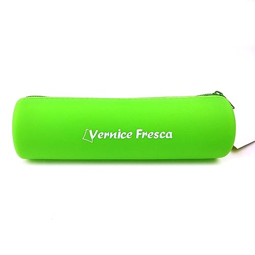 I COUNT CALCOLATRICI Trousse à crayons en silicone souple Peinture fraîche, vert, Tombolino ronde 20 x 6 cm