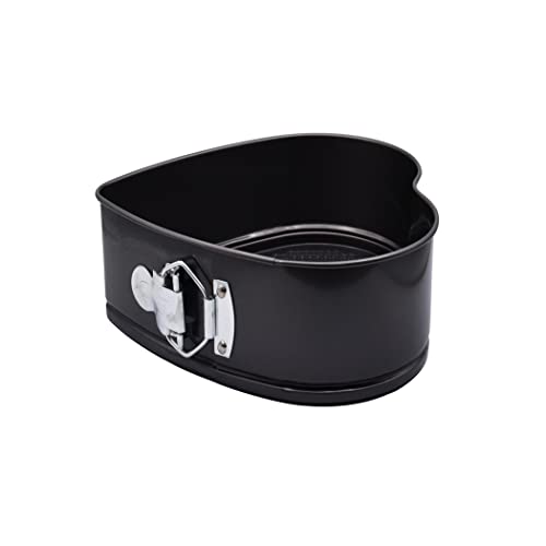 Abcsea 1 Stück Springformen, Backformen für Kuchen, Robuster 1 mm Kohlenstoffstahl, Puddingform, Springform Kuchenform Herz, Backform mit Antihaftbeschichtung, 17 cm Cover