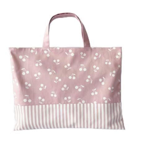 新作特価　レッスンバック　チェリー柄　さくらんぼ柄　入園　入学　手提げ 特価 レッスンバック チェリー柄 さくらんぼ柄 入園 入学 手提げ