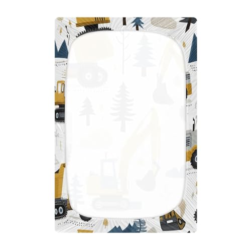 Image of Caikeny Fitted Crib Sheet for Boys Girls Truck Tractor Baby Crib Sheets Bassinet Sheets Crib Mattress Bed Sheets for Toddler Newborn Infant 27 x 39 in