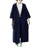 [Amulet] ビッグシルエットトレンチコート レディース ロング丈 フード付き カジュアル ゆったりvl-5837-nv-f