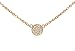 Tiny CZ Pave Circle Disk Necklace .925 Sterling Silver Rose Gold Tone 16" - 18"