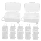 HEALSOPTHY 12 Piezas Maletas de Plástico Transparentes para Dulces y Favores Cajas Decorativas Portátiles y Resistentes para Bodas Viajes y Fiestas Infantiles