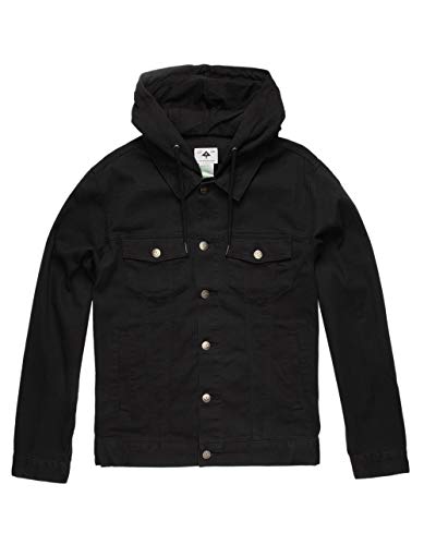LRG Two for One Black Hooded Denim Jacket