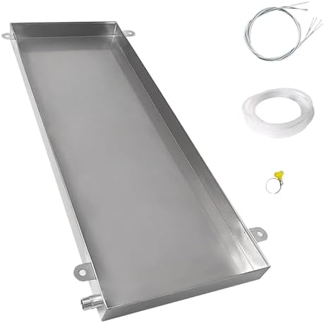 Leak-Proof Stainless Steel Drip Pan for Window AC & Mini Split Units - Durable, Raised Edge Drain Tray, Dishwasher Safe, Essential Air Conditioner Accessory,120x60cm/47x24in
