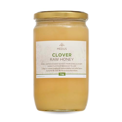 Earthbreath Clover Raw Honey - 1kg - Puur, Ongepasteuriseerd en Ongefilterd - Natuurlijke Zoetstof voor Koken, Koffie, Thee, Sap, Dranken, Voedsel