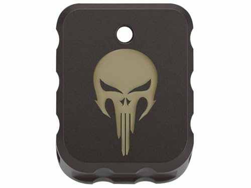 NDZ Performance Brass Magazine Base Plate for Canik TP9 – Armor Black Cerakote Finish – Laser Engraved – Fits TP9SF, TP9SFX, TP9 Elite SC – FDE Fill – NDZ Skull 2