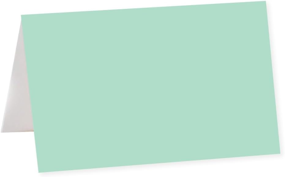 Andaz Press Table Tent Printable Place Cards, Mint Green 20-Pack, Seat Placement Cards Place cards Table Settings Name Cards for Baby Bridal Wedding Shower, School Graduation Food Cards