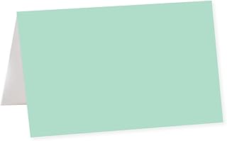 Andaz Press Table Tent Printable Place Cards, Mint Green 20-Pack, Seat Placement Cards Place cards Table Settings Name Cards for Baby Bridal Wedding Shower, School Graduation Food Cards