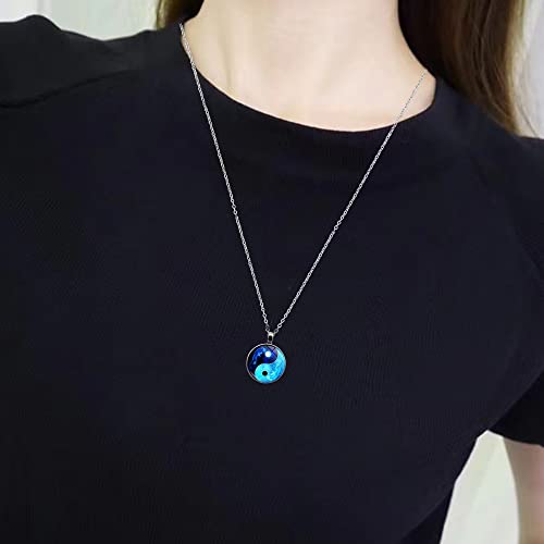 Yin Yang Pendant Necklace Chinese Philosophy Taoist Symbol Talisman Taichi Yoga Stainless Steel Charm Pendant Necklace Necklace for Women Men Valentines Birthday Thanksgiving Christmas3