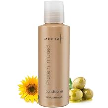 بلسم MOEHAIR المغطى بالبروتين يقلل من التجعد والدم ، ينقسم Smoothens ، ويزيد من الترطيب ، ويضيف اللمعان واللمعان | كبريتات وبارابين حجم السفر المجاني العناية بالشعر 3.4 Fl Oz