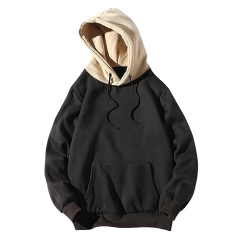 Wankang Mens Color Matching Hoodies Trendy Drawstring Hoodies Pullover Casual Long Sleeve Hooded Sweatshirt Basic Hoodie Tops2