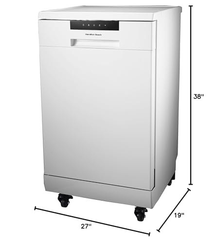 HAMILTON BEACH Portable Dishwasher with Wheels, 19in Wide, 8 Place Settings Capacity, White - Thumbnail 5