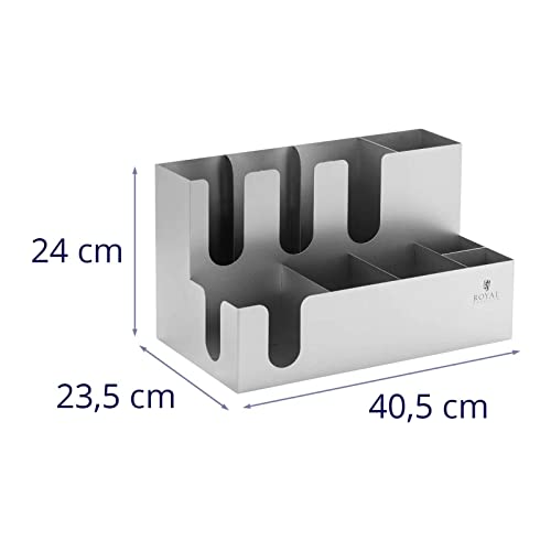 Royal Catering RCCS-02 standaard voor bekers en deksel, 9 vakken, roestvrij staal, houder voor wegwerpbekers en… - Afbeelding 6