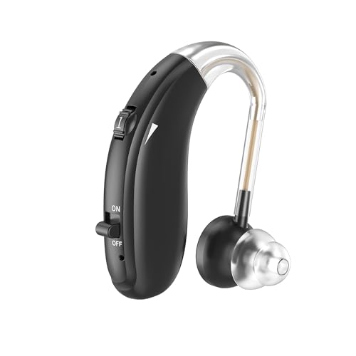 Image of Fastwell F27 Rechargeable Hearing Aids for Adults with Hearing Loss, 360 Degree Rotation Ear Hook, Digital Noise Reduction Ear Machine, Single Ear (Black) 1-Year Warranty