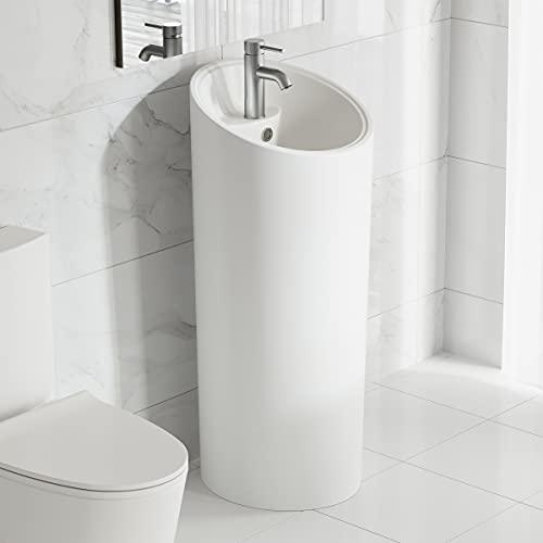 Swiss Madison Well Made Forever Sm-Ps310 St. Tropez One Piece Pedestal Sink, Glossy White #TOP10